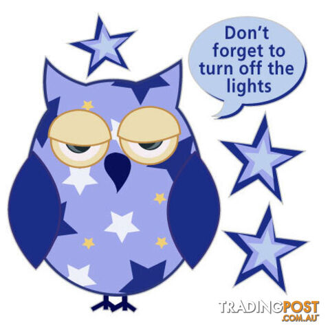 Owls Light Switch Stickers - Totally Movable and Reusable