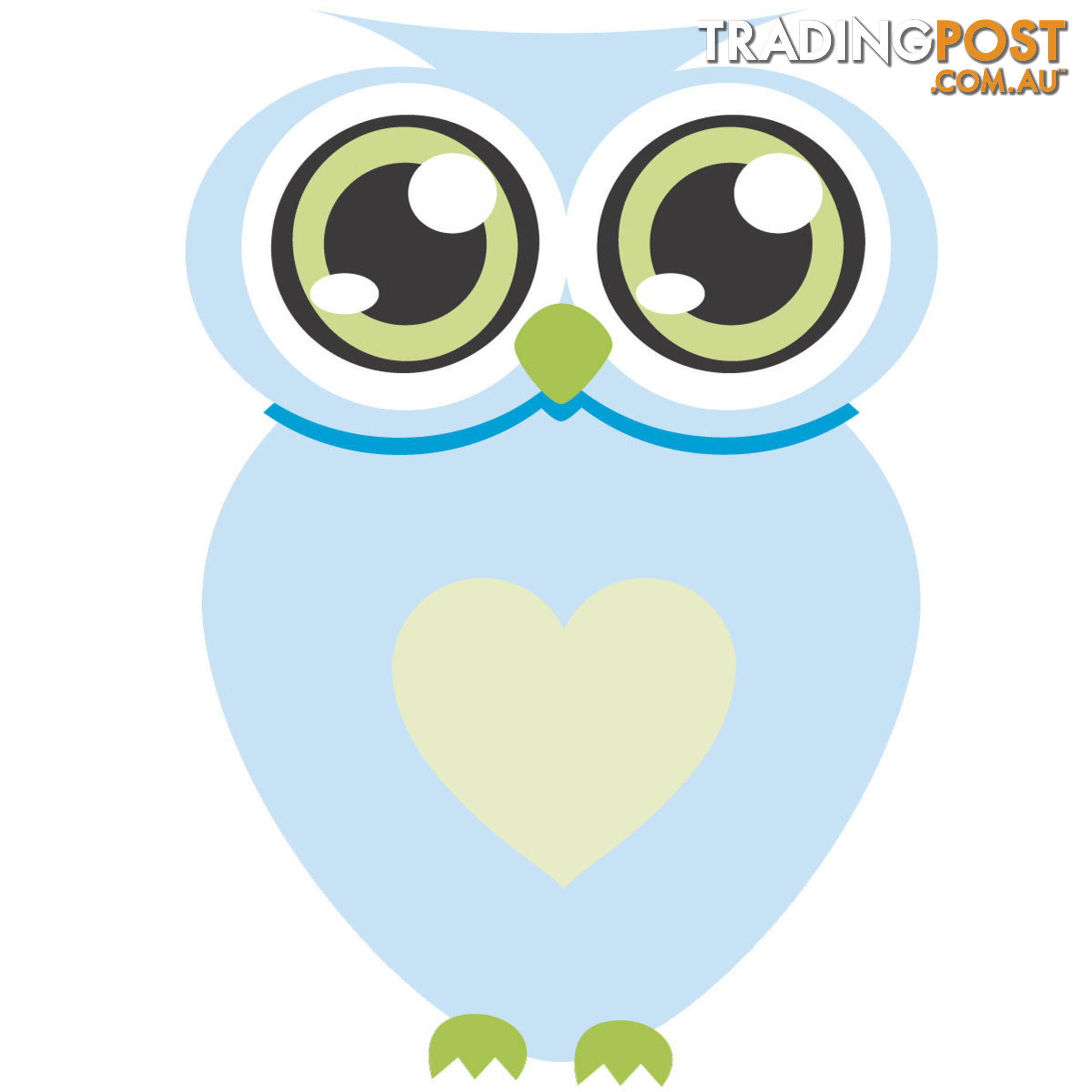 10 X Blue owl with big eyes Wall Stickers - Totally Movable