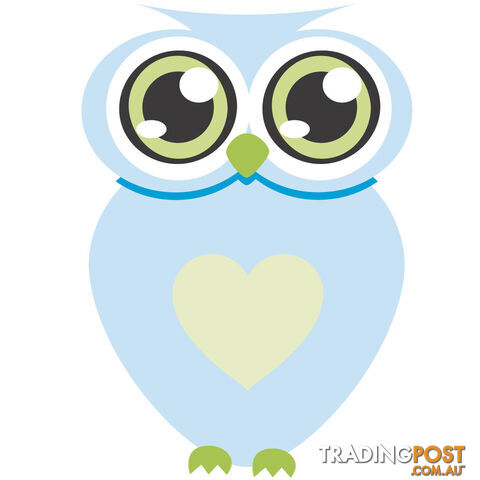 10 X Blue owl with big eyes Wall Stickers - Totally Movable