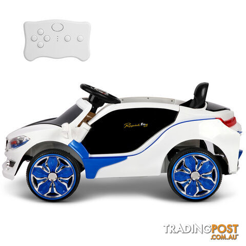 2 Speed Kids Ride on Car BMW Style Children Remote Control Toy Car Blue White - photo 4 of 8