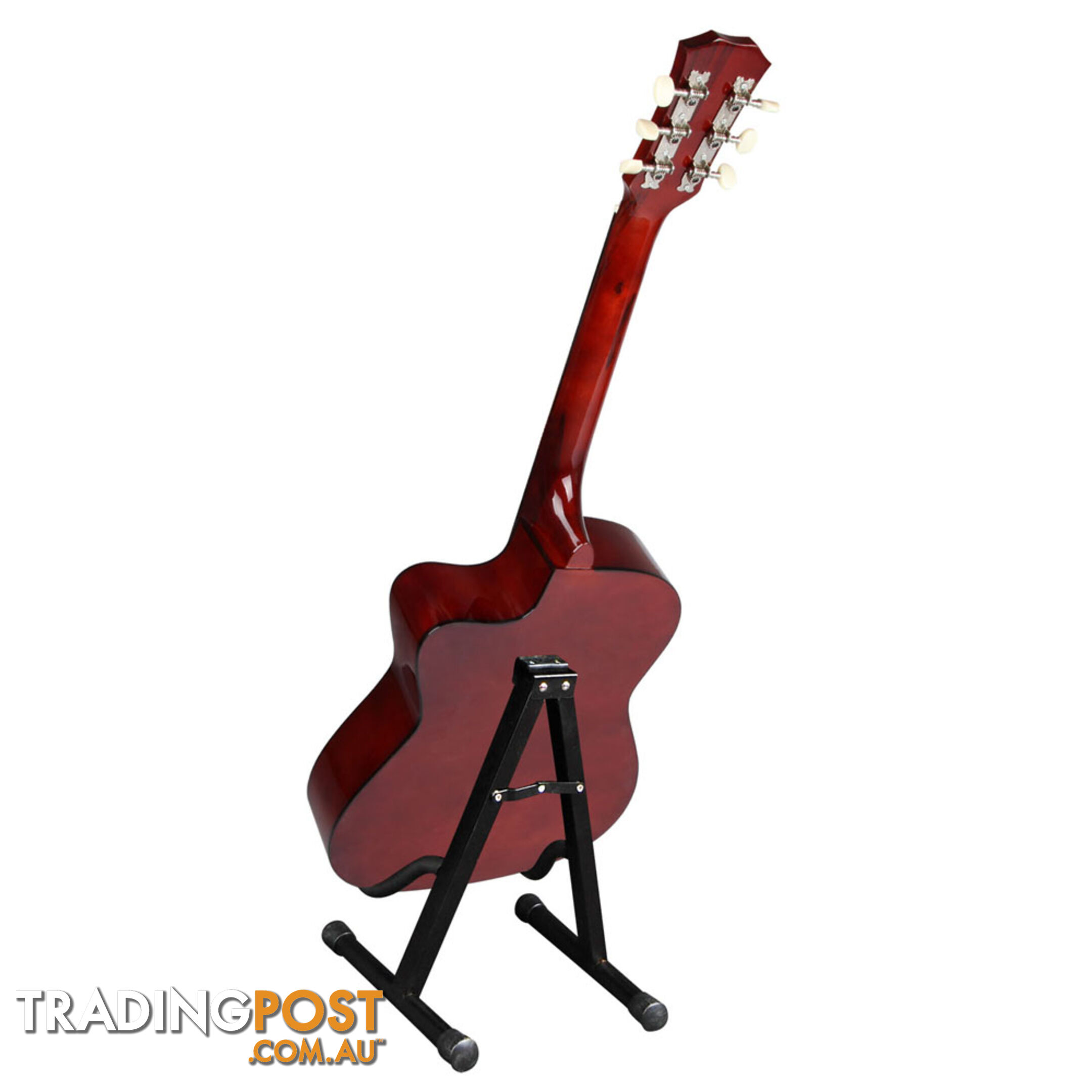 Acoustic Cutaway Guitar Natural w/ Steel String Stand Strap