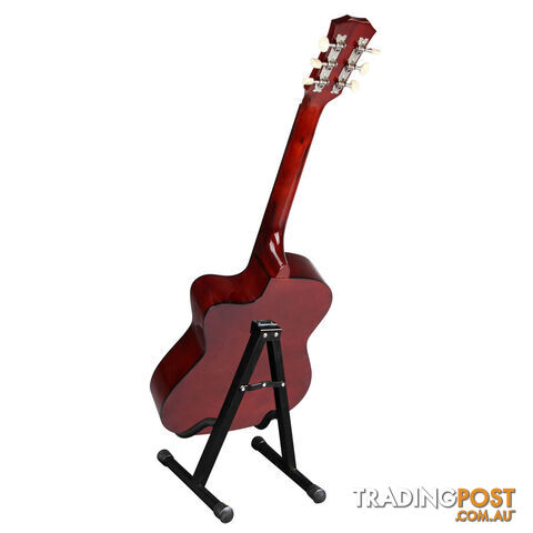 Acoustic Cutaway Guitar Natural w/ Steel String Stand Strap