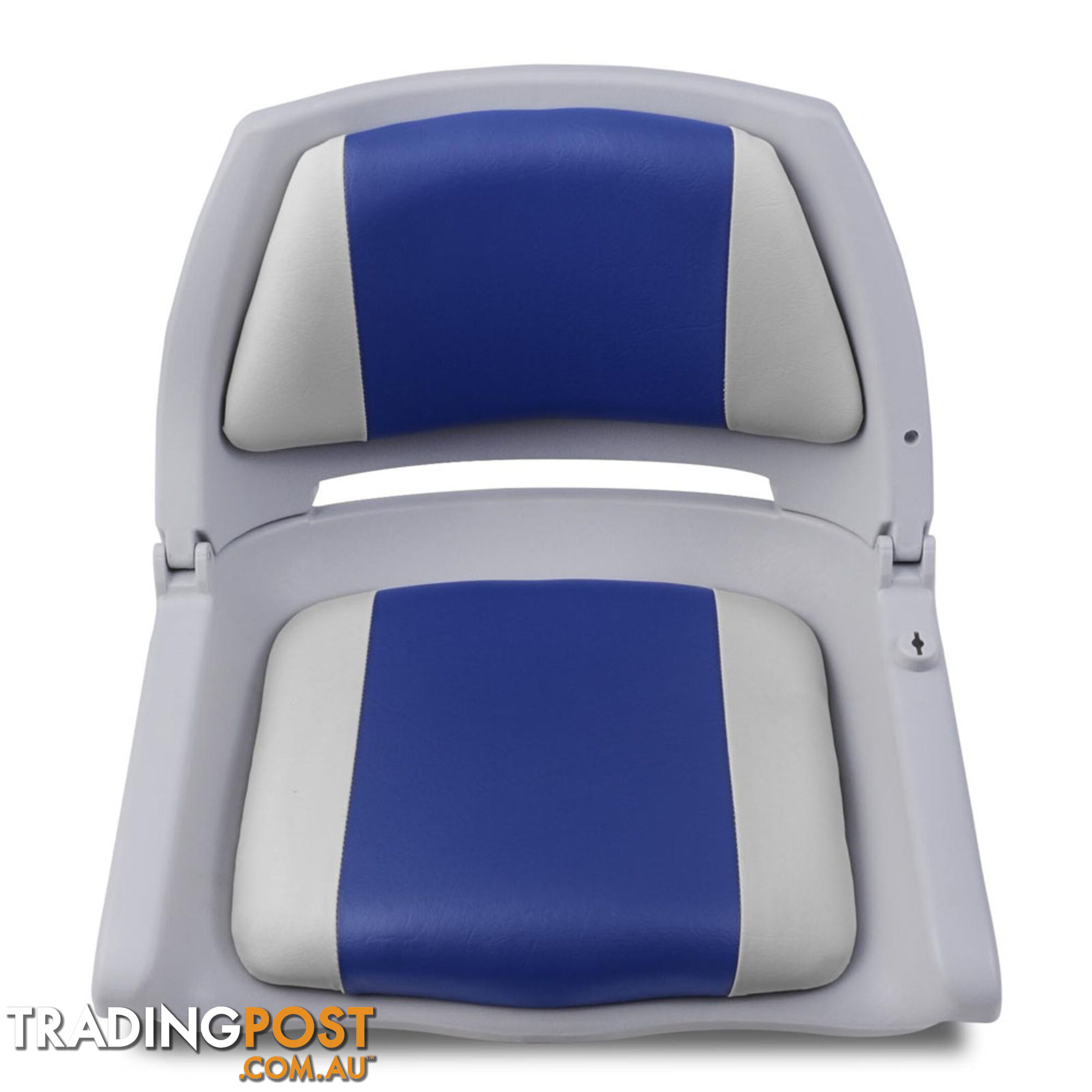 Set of 2 Swivel Folding Marine Boat Seats White Blue