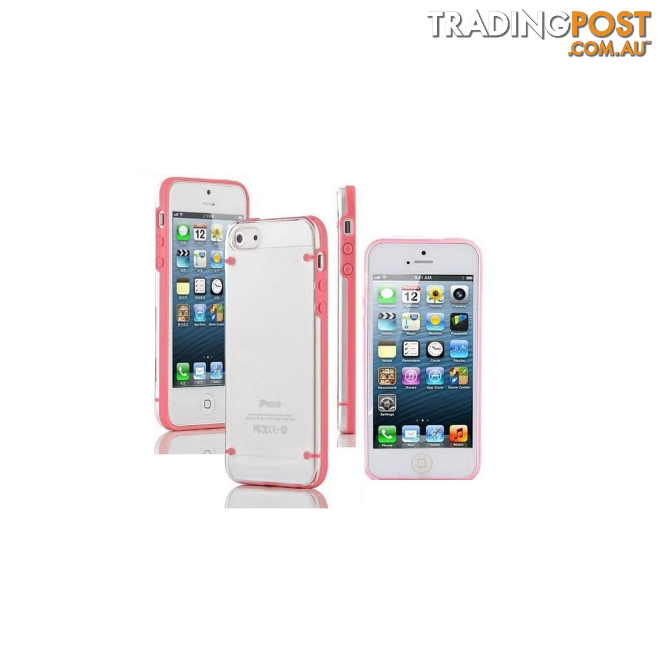 Clear Transparent Hard Case Cover Accessories Pink For iPhone 6 Plus 5.5 inch