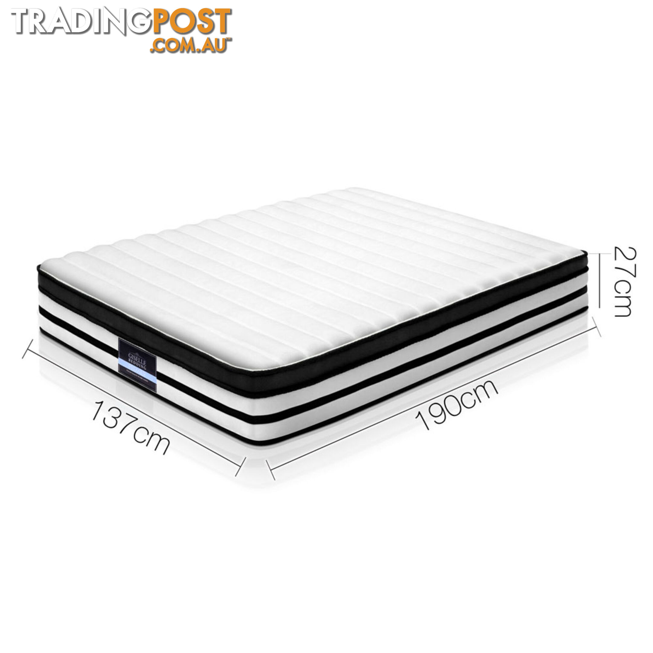 Luxury Double Size Euro Top Mattress Pocket Spring Medium Firmness