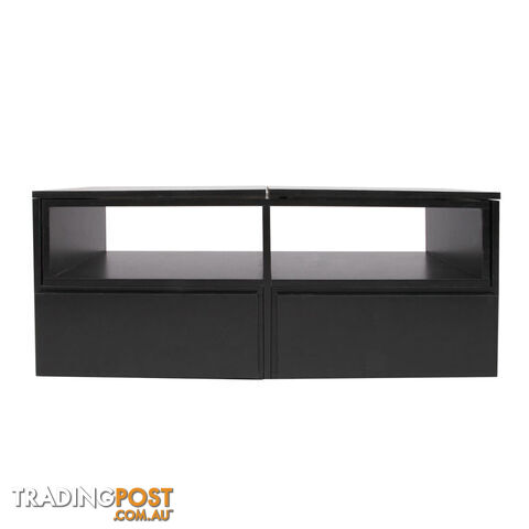 TV Stand Entertainment Unit Adjustable Cabinet Black