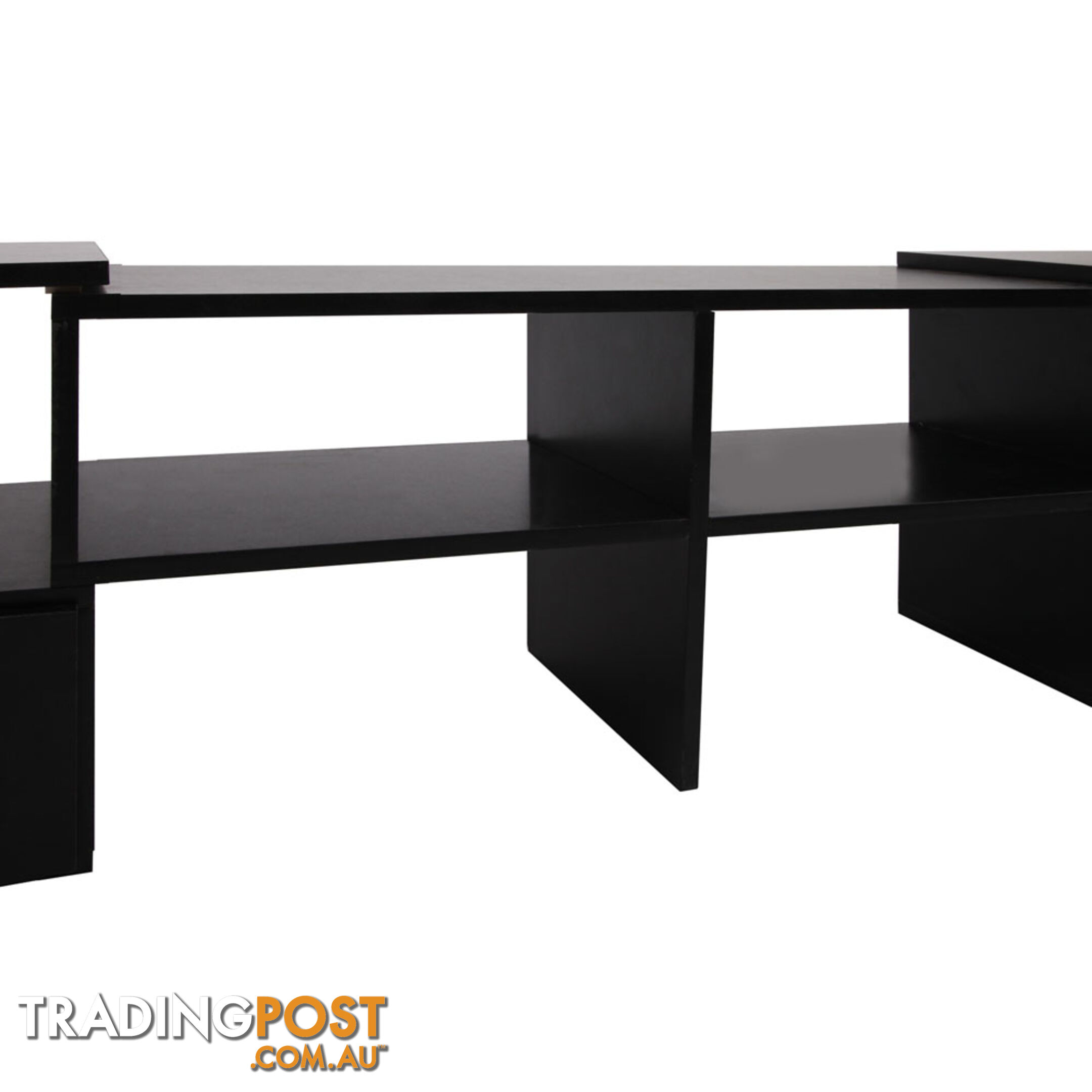 TV Stand Entertainment Unit Adjustable Cabinet Black