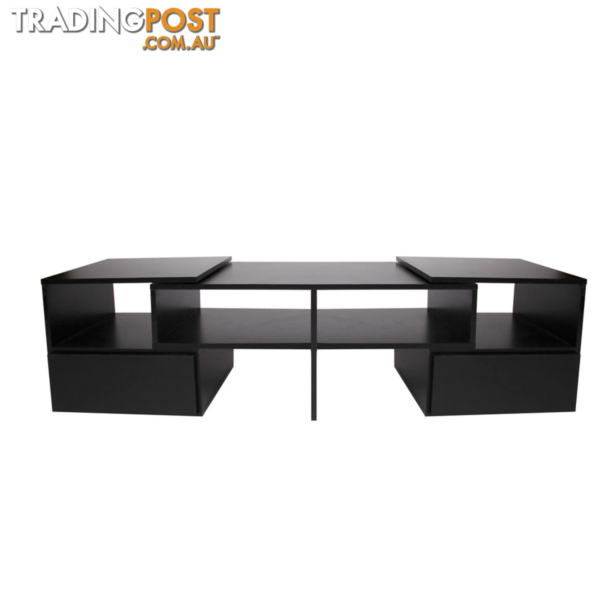 TV Stand Entertainment Unit Adjustable Cabinet Black