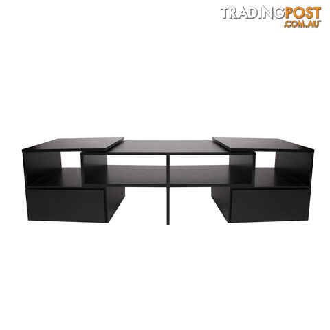 TV Stand Entertainment Unit Adjustable Cabinet Black