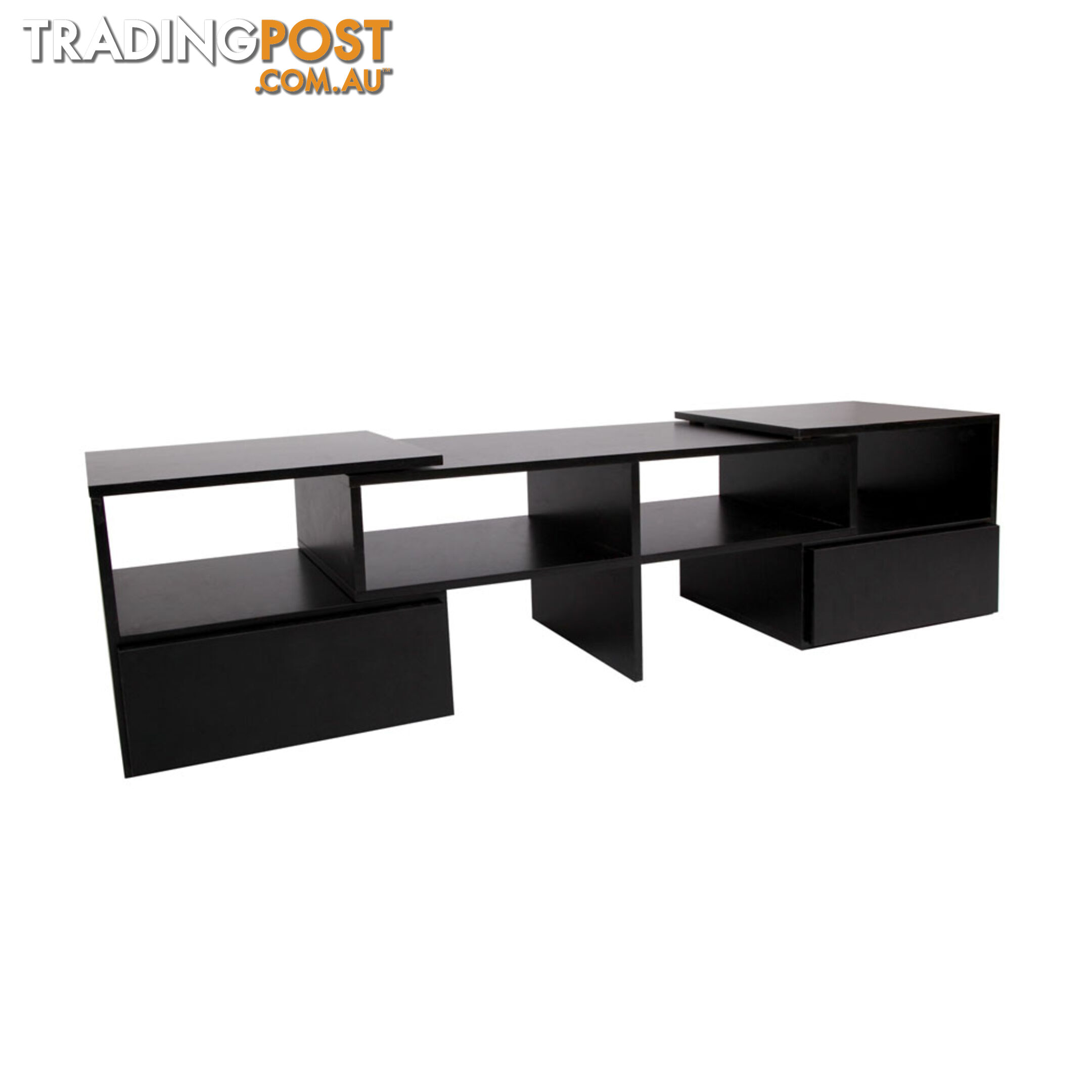 TV Stand Entertainment Unit Adjustable Cabinet Black