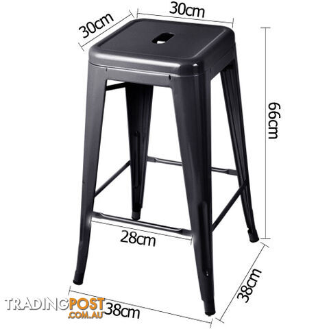 Set of 4 Replica Tolix Kitchen Bar Stool 66cm Black - photo 2 of 8