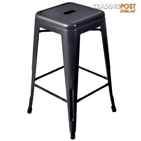 Set of 4 Replica Tolix Kitchen Bar Stool 66cm Black - photo 4 of 8
