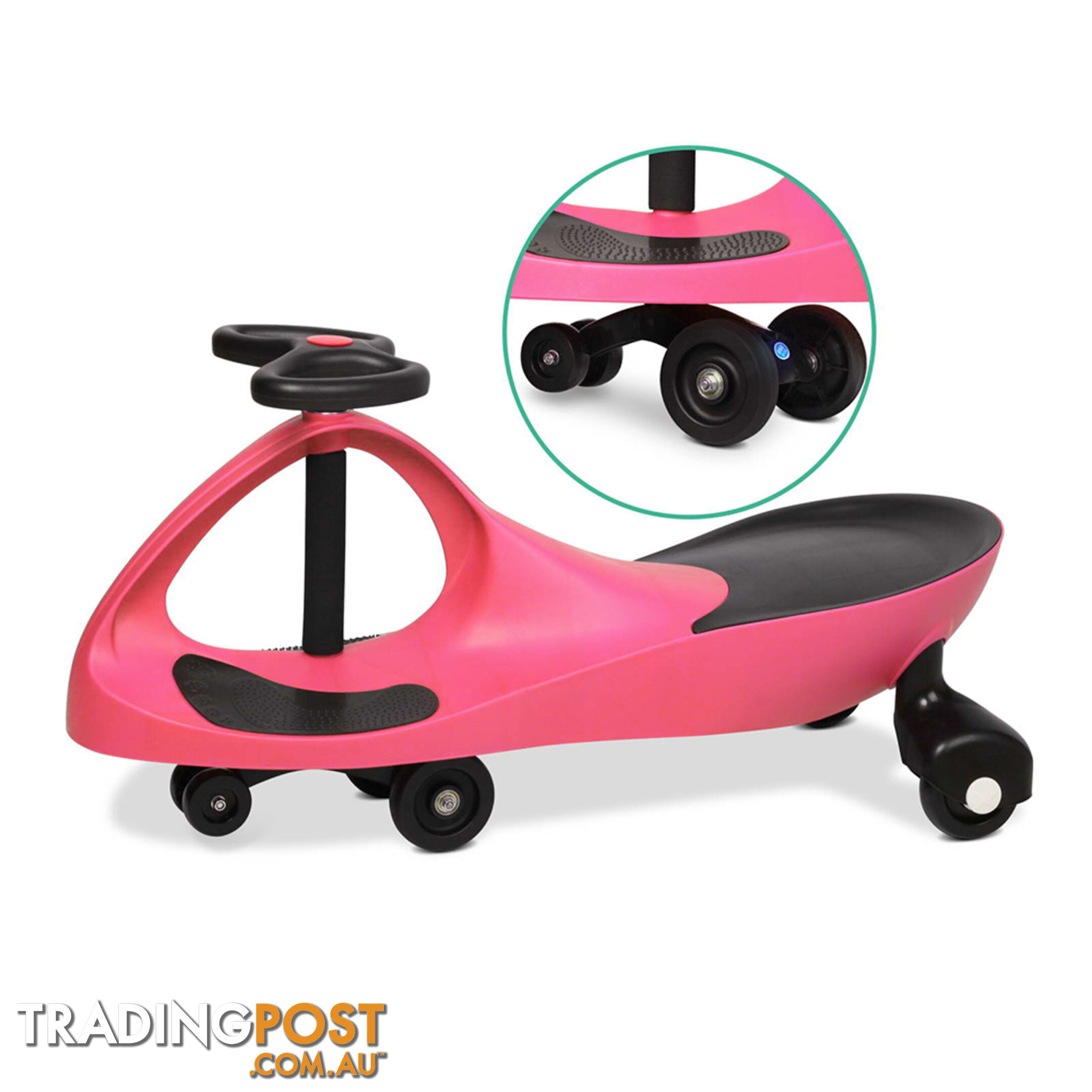 Swing Car Kids Ride On Toy Pedal Free Swivel Slider Safe Speed Wiggle Scooter PK