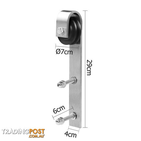 Stainless Steel Sliding Barn Door Hardware Set Home Office Interior Closet 2M - photo 2 of 8
