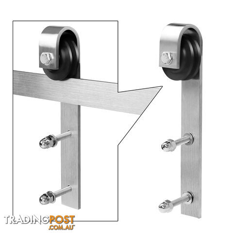 Stainless Steel Sliding Barn Door Hardware Set Home Office Interior Closet 2M - photo 5 of 8