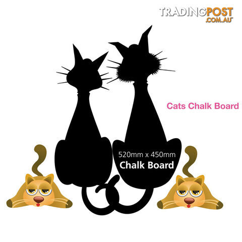 Funky Cats Chalk Black Board Kitchen Wall Stickers