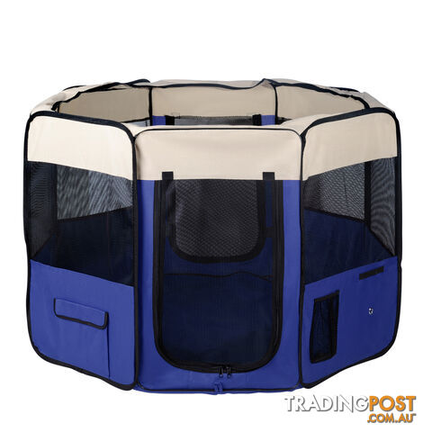 XL Portable Pet Playpen 8 Panel Dog Puppy Cat Exercise Soft Cage Crate Tent Blue