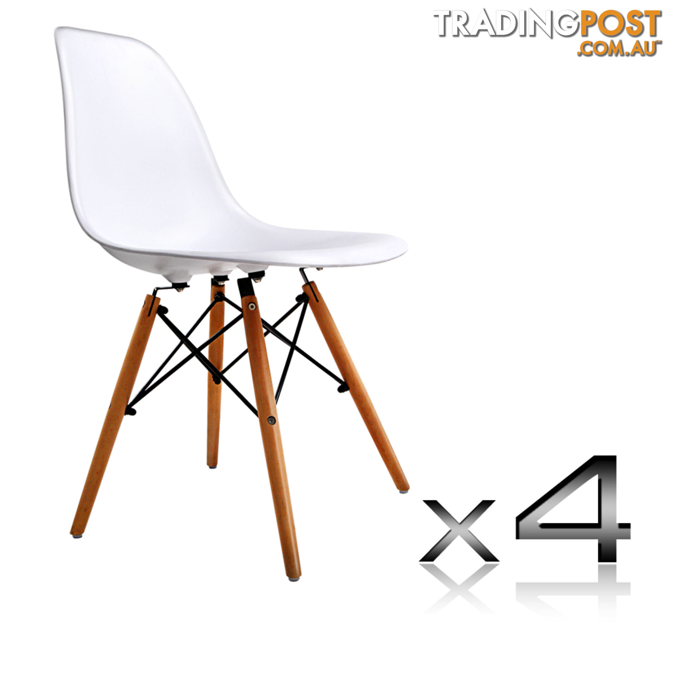 Set of 4 Dining Chair White