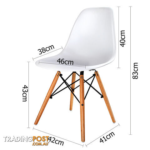 Set of 4 Dining Chair White