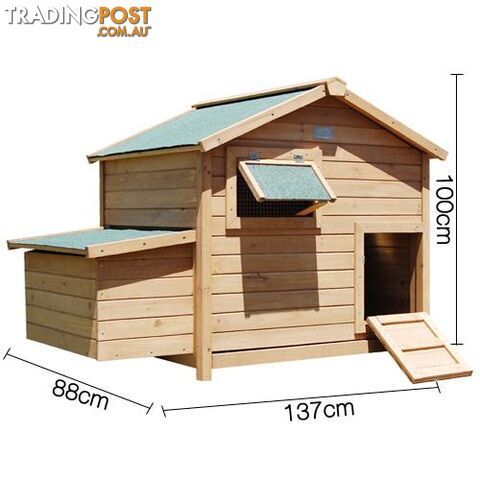 Deluxe Wooden Chicken Coop Hen House Rabbit Hutch Pet Guinea Pig Cage Chook Run