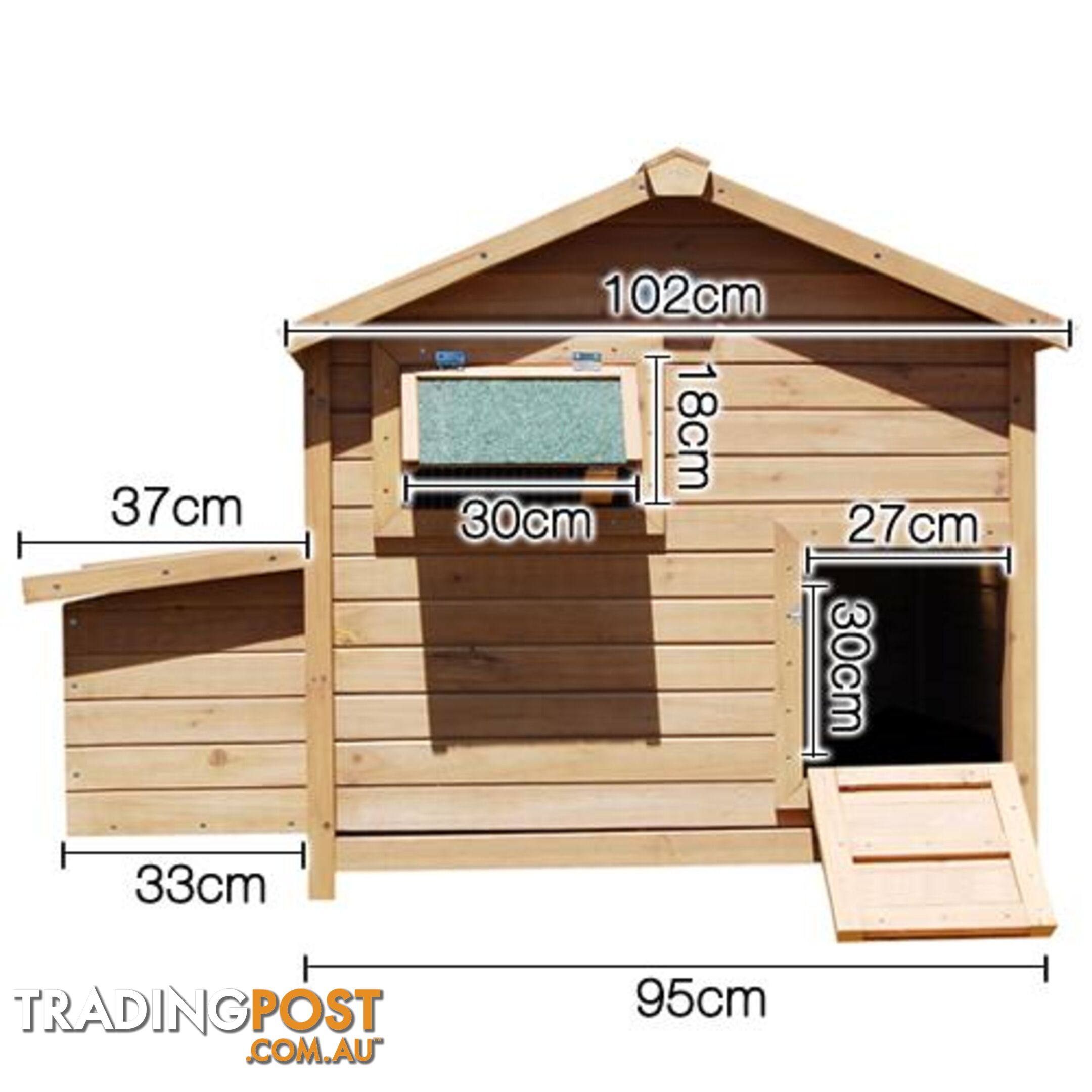 Deluxe Wooden Chicken Coop Hen House Rabbit Hutch Pet Guinea Pig Cage Chook Run