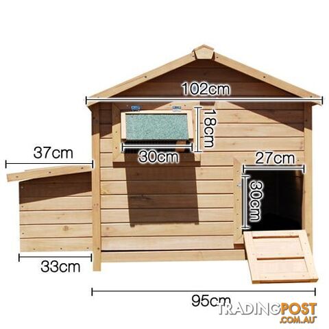 Deluxe Wooden Chicken Coop Hen House Rabbit Hutch Pet Guinea Pig Cage Chook Run