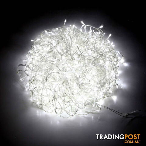 White 800 LED Fairy Icicle Lights Outdoor Indoor Decoration Wedding Party