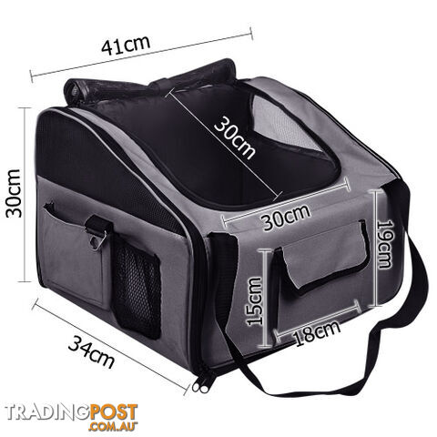 Pet Dog Cat Car Seat Carrier Travel Bag Large Grey