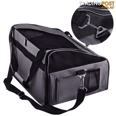 Pet Dog Cat Car Seat Carrier Travel Bag Large Grey