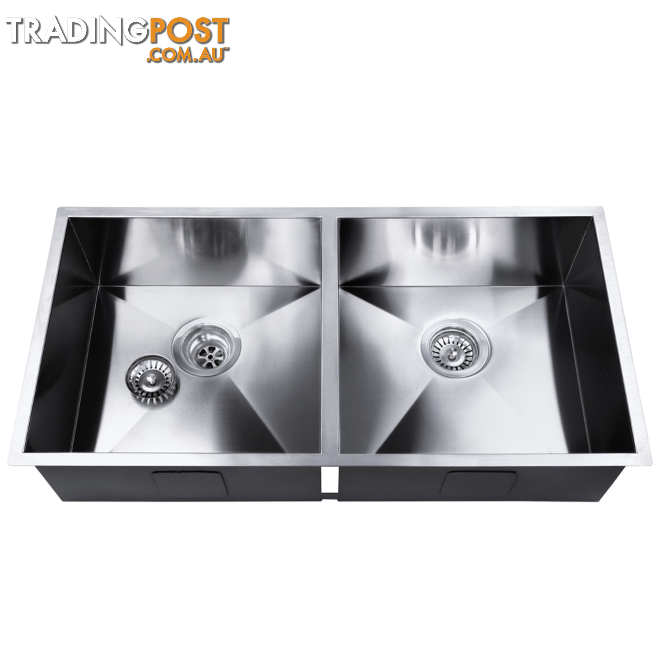 Handmade Stainless Steel Kitchen Laundry Sink Strainer Waste 865x440mm