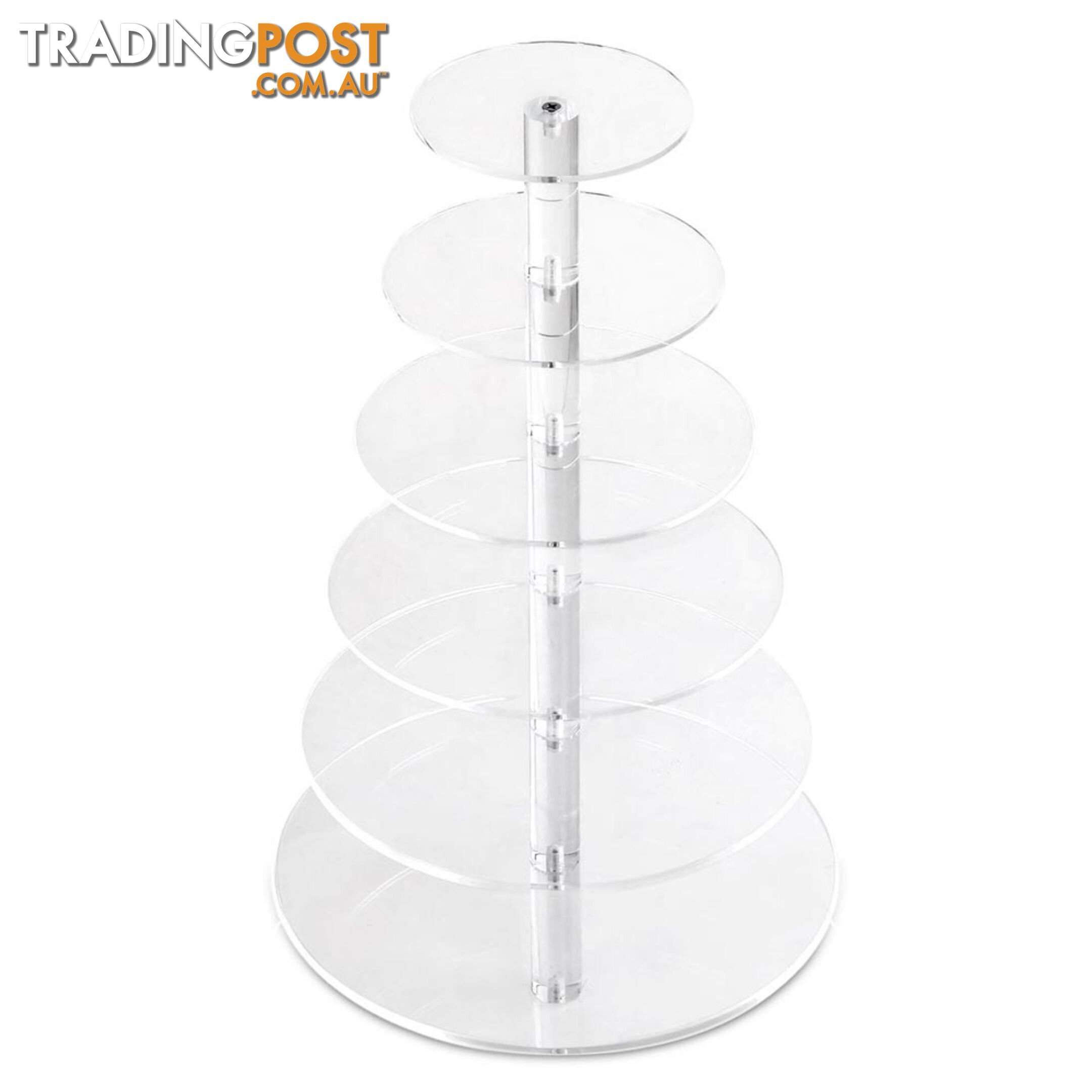 6 Tier Cake Stand Clear Acrylic Display Plate High Tea Wedding Birthday Party