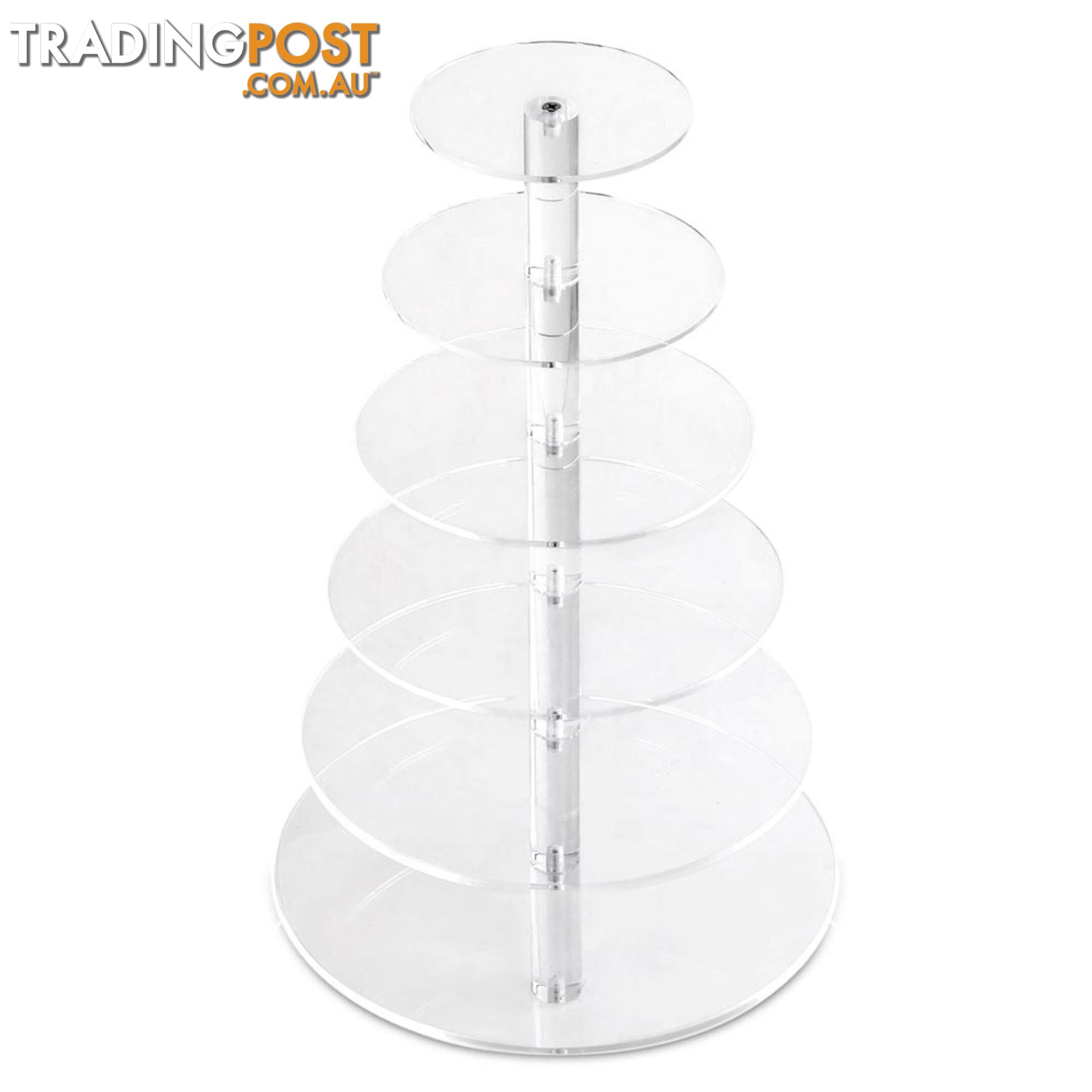 6 Tier Cake Stand Clear Acrylic Display Plate High Tea Wedding Birthday Party