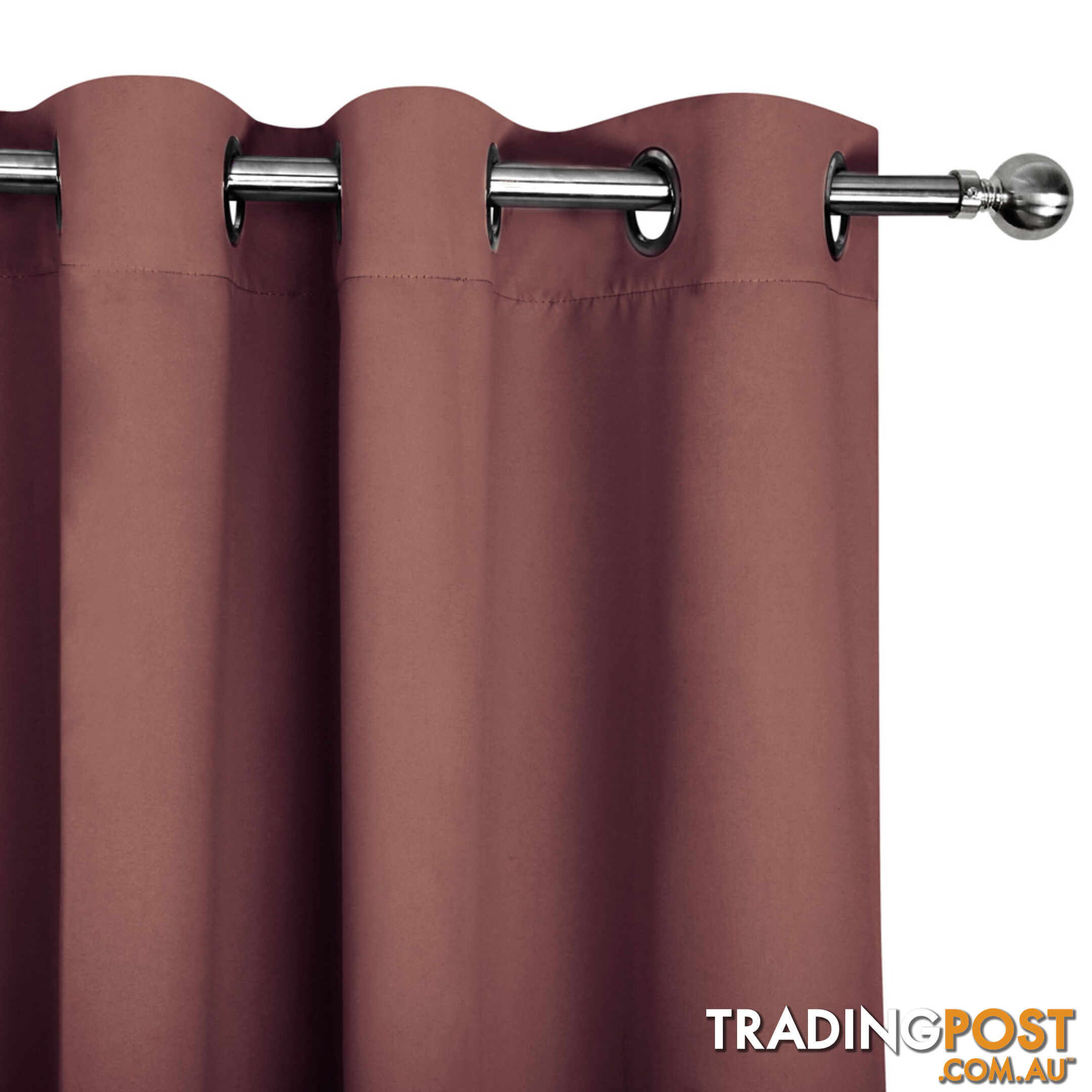 ArtQueen 3 Pass Eyelet Blockout Curtain Brown 240cm