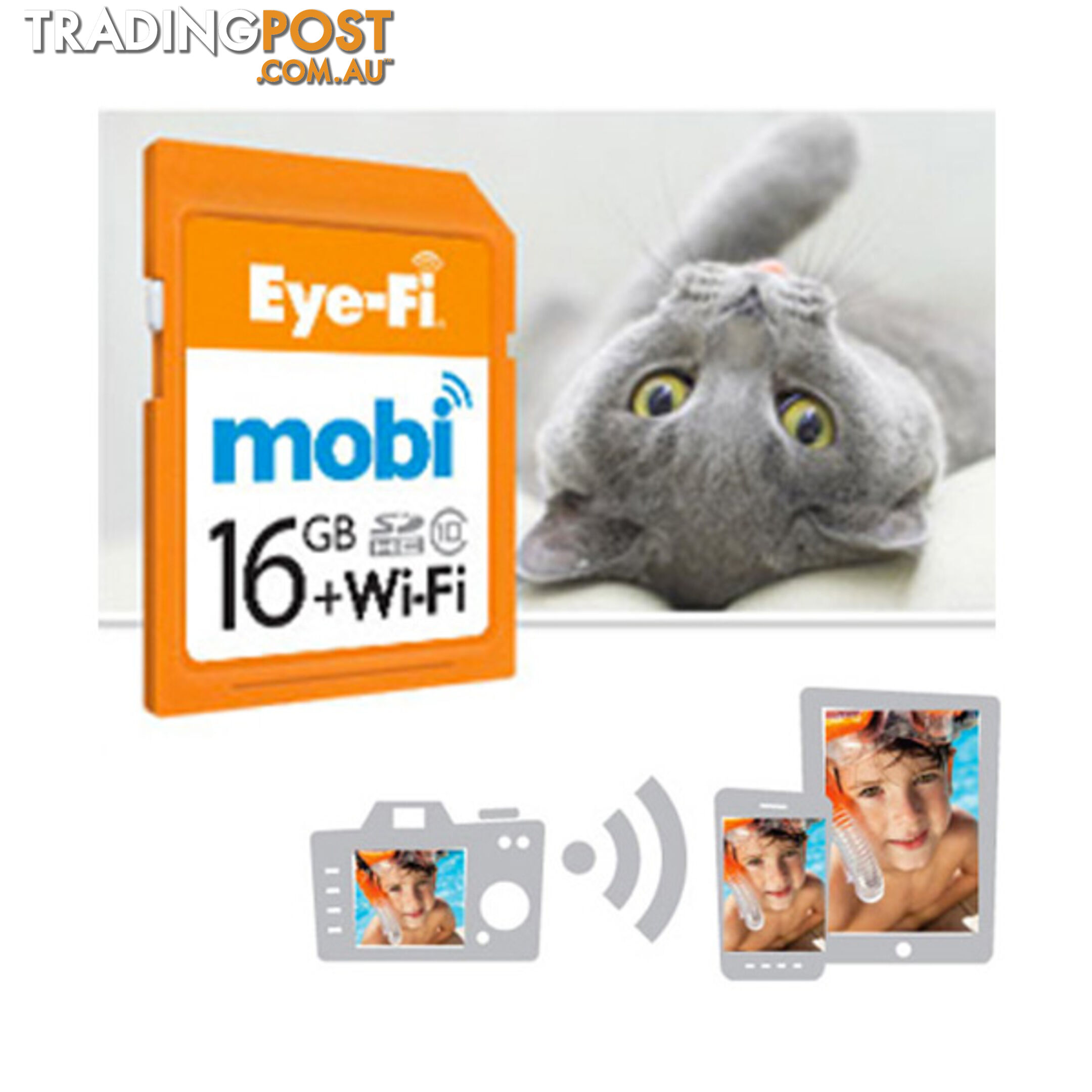 Eye-Fi Mobi 16GB WIFI SDHC Memory Card - Wireless Photo & Video Uploads
