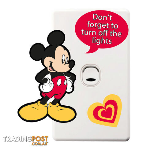 Mickey Mouse Light Switch Wall Sticker - Totally Movable