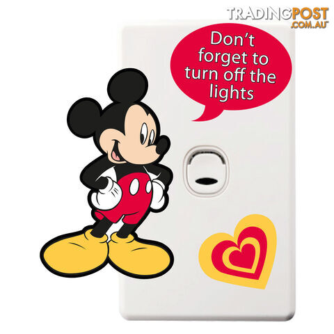 Mickey Mouse Light Switch Wall Sticker - Totally Movable
