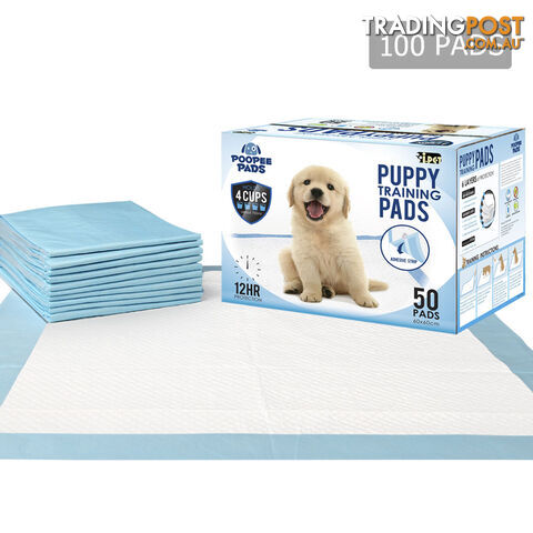 100 Puppy Toilet Pads Super Absorbent Pet Cat Dog Pee Potty Training Pad Blue