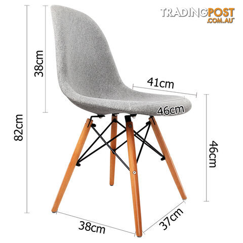 Set of 2 Dining Chair Fabric Grey - photo 2 of 9