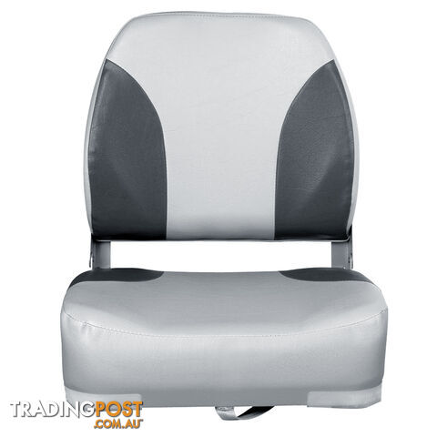 2 x Folding Marine Boat Seat Swivel Grade Vinyl Grey Black Extra Large