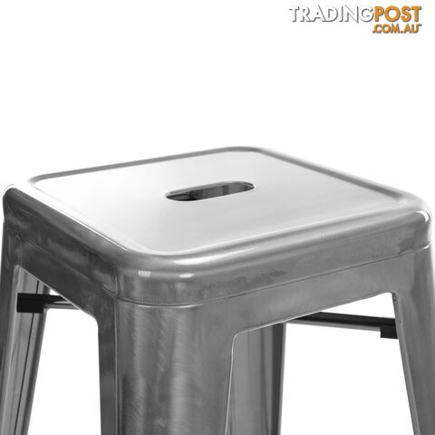 Set of 2 Steel Kitchen Bar Stool 76cm Metallic