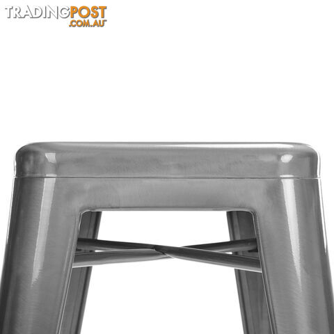 Set of 2 Steel Kitchen Bar Stool 76cm Metallic