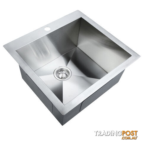 Handmade Stainless Steel Kitchen Laundry Sink Topmount Undermount 530 x 500mm