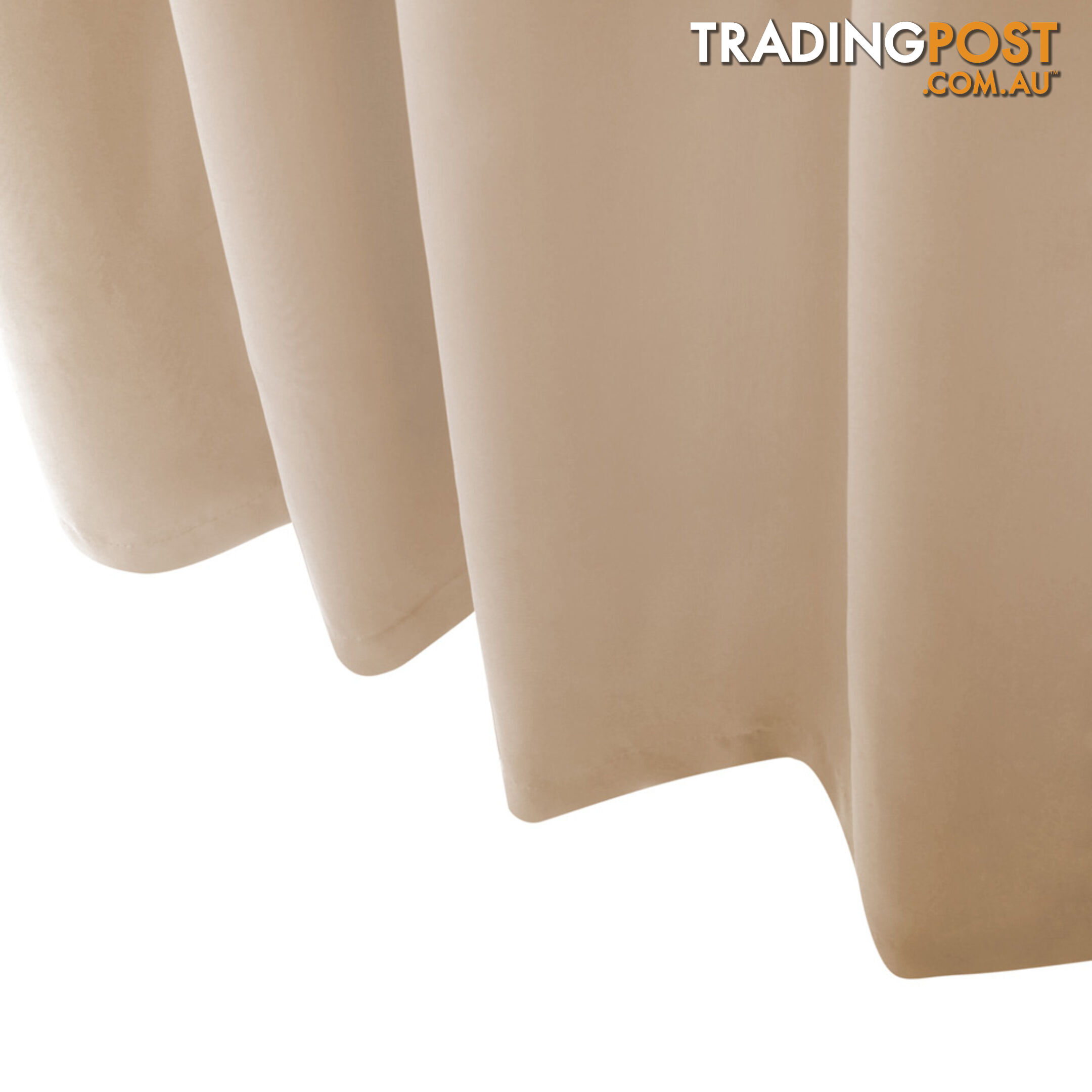 Luxury Blockout Eyelet Curtain 3 Layers Pure Fabric Room Darkening Latte 180cm