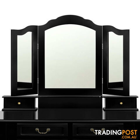 4 Drawer Dressing Table with Mirror - Black - photo 5 of 9