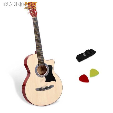 38 Inch Wooden Acoustic Guitar Natural