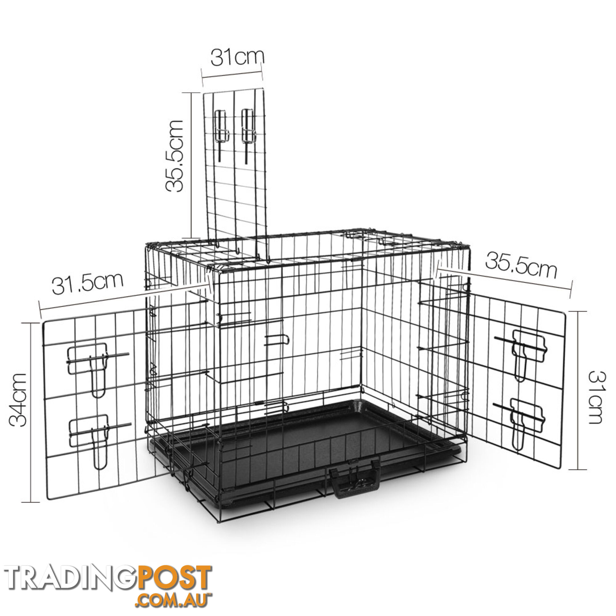 Metal Collapsible Dog Cage 24IN