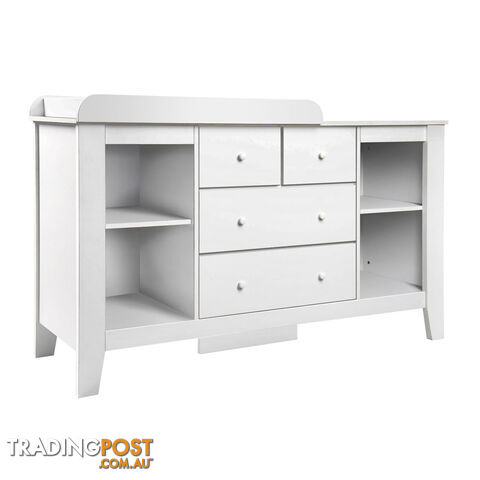 Baby Nursery Change Table Chest Dresser Drawer Cabinet Nappy Changer White