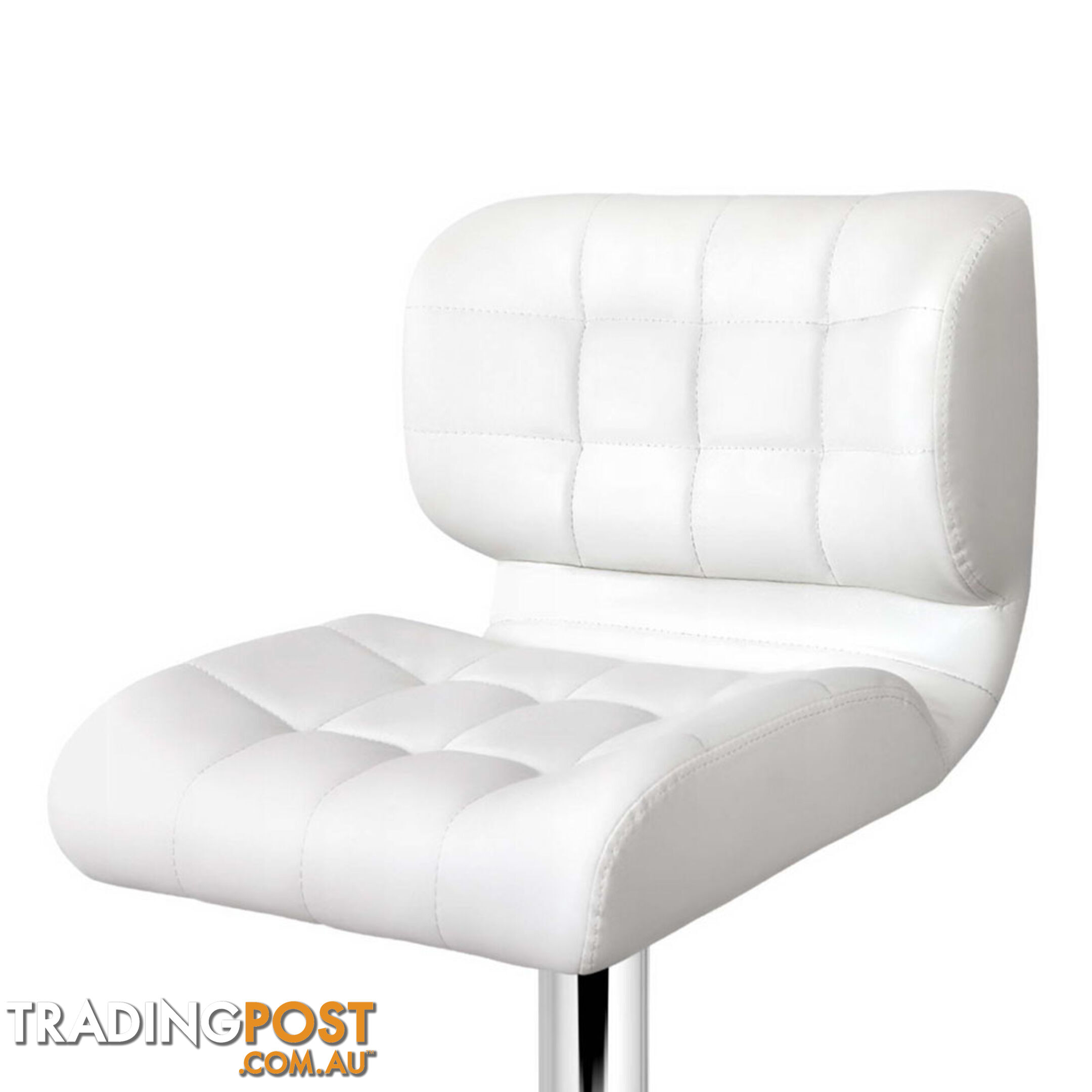 2 x PU Leather Bar Stools Kitchen Cafe Dining Pub Island Swivel Chairs White