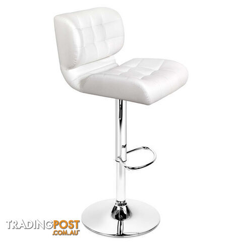 2 x PU Leather Bar Stools Kitchen Cafe Dining Pub Island Swivel Chairs White