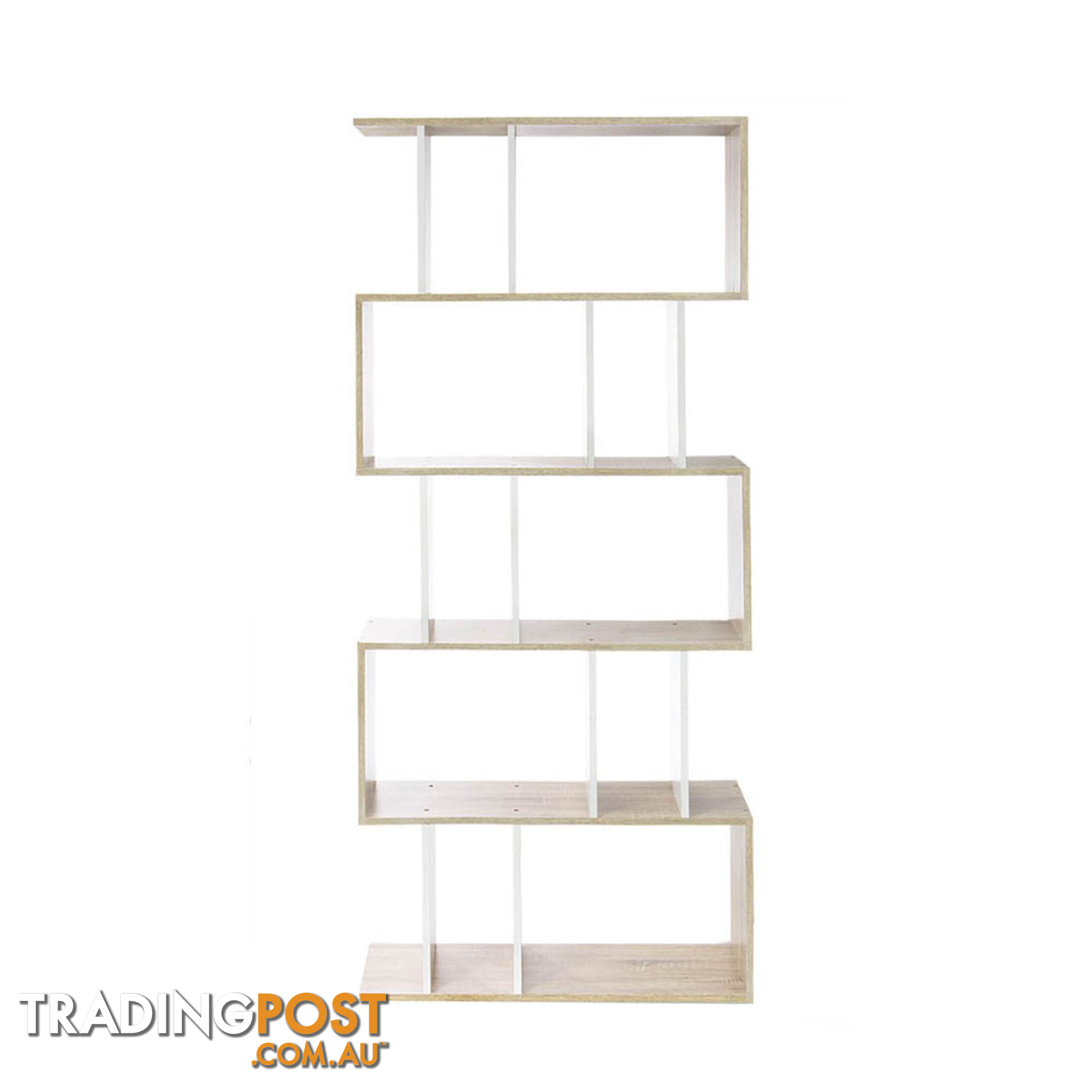 5 Tier Display/Book/Storage Shelf Unit White Brown